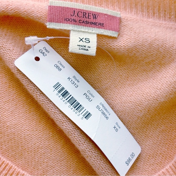 J.Crew Cashmere Crew Neck Sweater Small Peach NEW NWT - Picture 7 of 9